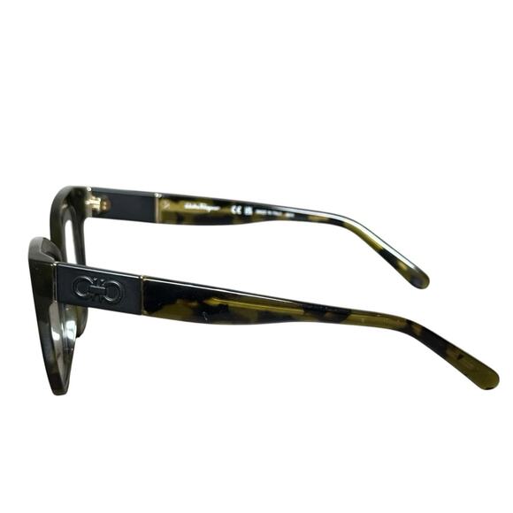 Salvatore Ferragamo Eyeglass Frame Women Cateye Green Tortoise Acetate 54/17/140 - Picture 4 of 8